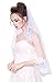 Deceny CB Wedding Veil Lace White Bridal Veil with Rhinestones 1 Tier