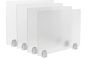 tonchean 4-Piece Desk Dividers Office Privacy Partitions, Privacy Desk Panel Protective,Table Divider with Clamps for Offices