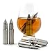 Whiskey Rounds - Solid Stainless Steel Bullet Shaped Whiskey Stones - Metal Ice Cubes - Wine Chillers (Set of 6)