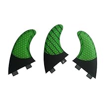 Tabla de surf fcs aletas carbono + fibra de vidrio + Panal M Tamaño de alerones Verde G5