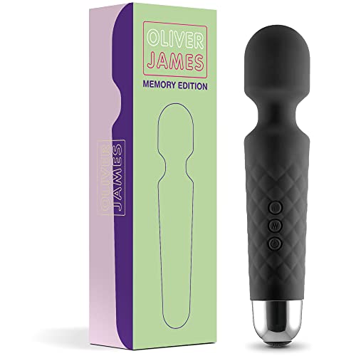 Oliver James Vibrator - 20 Vibration Modes & 8 Speeds, Vibrator Wand Massager for Clitoris Stimulation, Adult Sex Toys for Men & Women, Wireless Vibrators & Water-Resistant Adult Toy (Memory Edition)