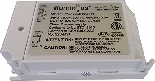 12V 48W Dimmable CV DC LED Driver ETL (UL) Approved