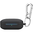YQGFashbf Compatible with OnePlus Buds 3 Case Cover with Keychain,Soft Silicone Shockproof Portable Earphone Sleeve Scratch Protective Cover for OnePlus Buds 2024 for Men Women (Black)