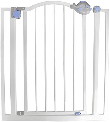 By SpeedyPet Pop-O-Fish Gray White and Blue Double Locking Safety Gate for Dogs and Children