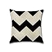 INSHERE Farmhouse 4 Pack Simple Black and Beige Geometric Wave Throw Pillow Covers Cases for Couch Sofa Bed Home Decor, Square Cotton Linen Cushion Cover 18 X 18 Inches