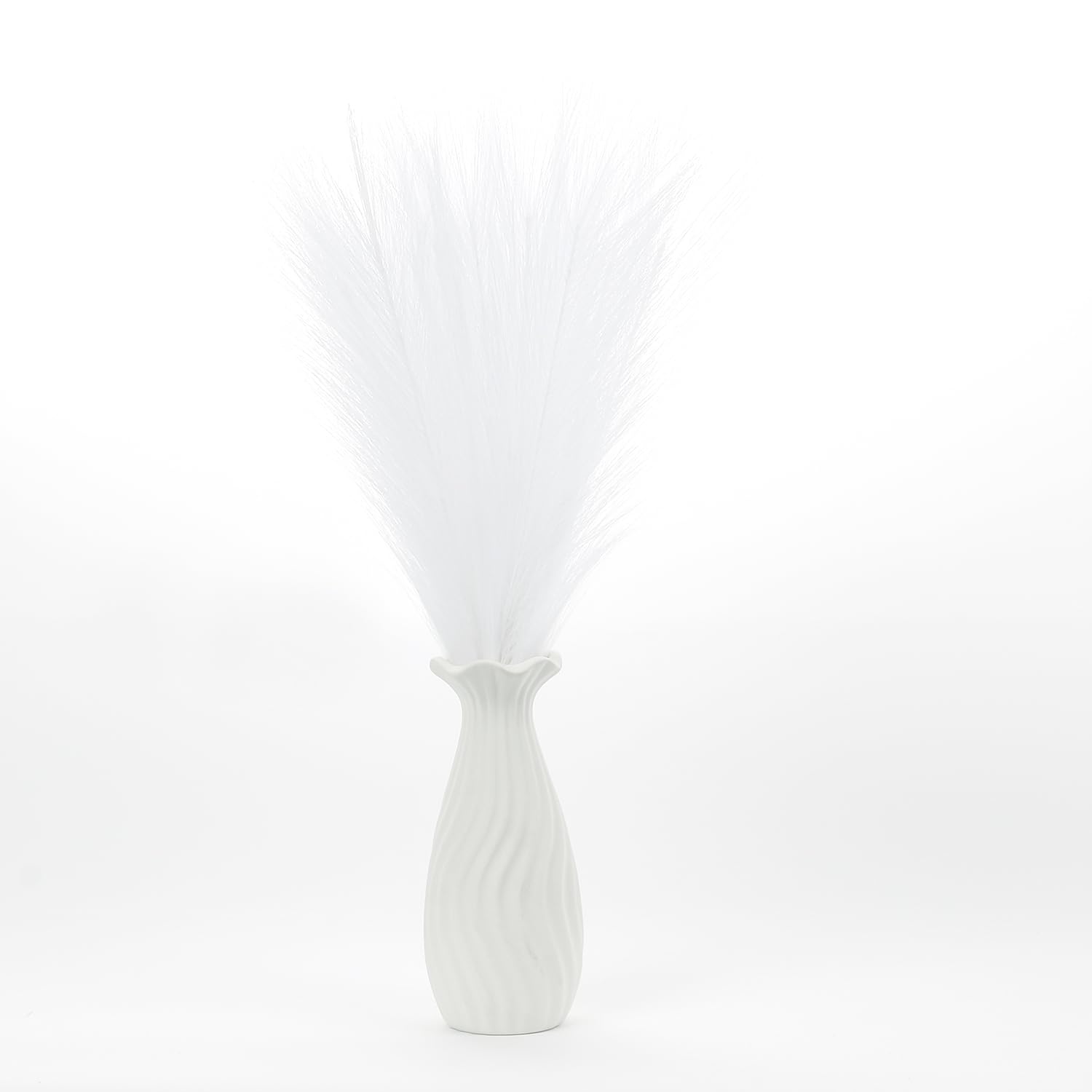 Uxney Pampas Grass，16.5" Faux Pampas Grass Short Decor，Simulated Reed Grass and Vase Filler for Home Decoration(White，20PCS)