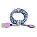 Braided Lightning USB Cable with Aluminum Housing Color: Purple/Blue