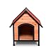 Tangkula Dog House, Wooden Pet Kennel, Outdoor Weather Waterproof Pet House, Natural Wooden Dog House Home with Reddish Brown Roof, Pet Dog House (Small, Red & Natural)