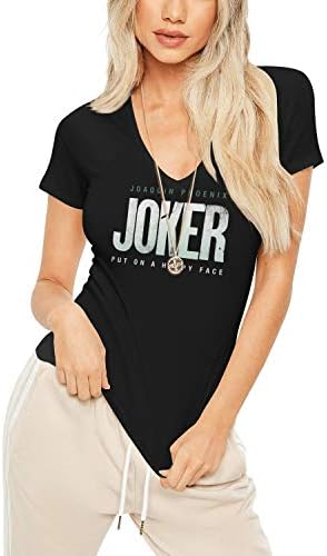 Women's Joaquin-Phoenix-Joker-Pop- V-Neck T Shirt 100% Cotton
