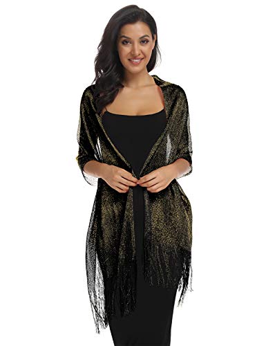 Shawls and Wraps Black/Gold