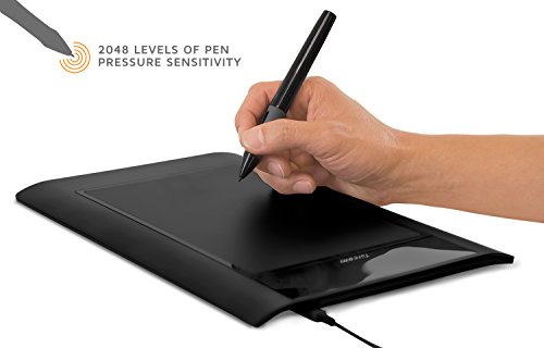 Turcom TS-6580 Graphic Tablet Drawing Tablets and Pen/Stylus for PC, Mac Computer, 8 x 5 Inches Surface Area 2048 Levels of Pressure Sensitive Surface, 5080 LPI Resolution, Ideal for Kids and Artists - Thumbnail 3