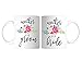 Mother of The Groom and Bride Coffee Mug Set Flower Design Personalized Bride and Groom to Be Gift Bondi Boutique