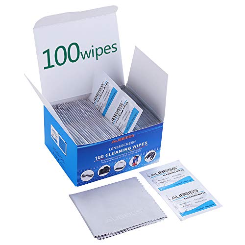 PreMoistened Lens Wipes ALIBEISS Screen Wipes for Glasses, Camera
