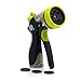 Garden Hose Nozzle - Hand Sprayer - 8 Pattern Adjustable, Heavy Duty Metal Construction - Slip Resistant - with 3 Washer