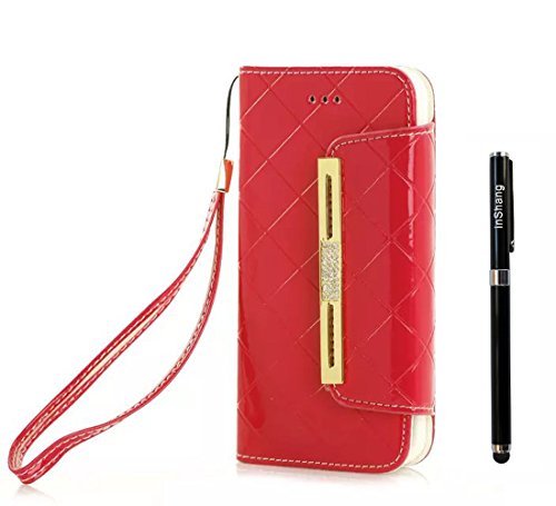 iPhone6 Case 4.7" inShang Fashion Handbag Style Pouch Stand Case Cover for iPhone 6 4.7 inch, Useful build-in Wallet Design with Diamond Sparkle Element + 1pc High end class business stylus Pen