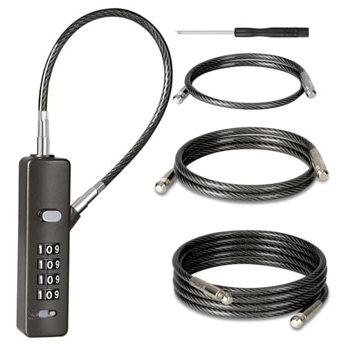 Tcyoatoa Cable Locks With Combination, With 3 Interchangeable Steel - View #8