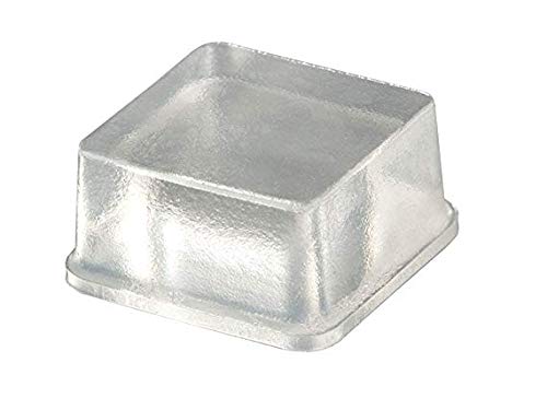 Clear Tall Square Adhesive Rubber Bumper Pads - Made in USA - Rubber Feet for Speakers, Electronics, Furniture, Appliances, Audio Equipment - 20 Pieces