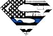 Thin Blue Line- Tattered Superman Style Blue Line Decal Vinyl Sticker 4