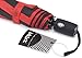 Brooklyn Basix DriRun Premium Travel Umbrella - Auto Open Close - Stylish Two Toned Double Vented Canopy - Compact Light & Easy To Carry Red/Charcoal