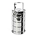 Rome 4-tier Round Tiffin - stainless steel, One Size, Gray