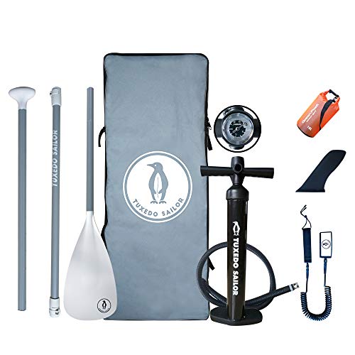 Inflatable 10'×32"×6" SUP with Carry Stripe System Everything Included with Stand Up Paddle Board, Adj Paddle,Big YOGA Non- slip Comfortable EVA Deckpad ,Pump, ISUP Backpack, Leash,Waterproof Bag - Thumbnail 4