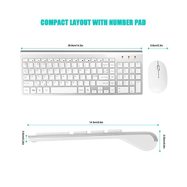 Wireless-Keyboard-and-Mouse-Full-Size-Keyboard-Mouse-Set-Compact-UK-Layout-24Ghz-USB-Receiver-for-PC-Laptop-Tablet-Windows-Mac-Silver-White Wireless Keyboard and Mouse, Full Size Keyboard Mouse Set Compact UK Layout 2.4Ghz USB Receiver for PC Laptop Tablet…