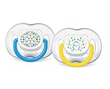 Philips Avent 6-18 Months Orthodontic Freeflow Flow Fashion Pacifier, Blue/Yellow