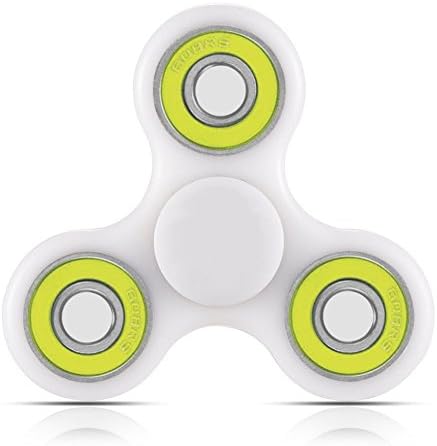 TOMOMO Tri-Spinner Fidget Toy With Premium Hybrid Ceramic Bearing (White-yellow)