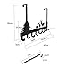 DIRUISHEN Over Door Hook Rack,Vintage Metal Deer Wall Hooks,Decorative Organizer Hooks for Clothes, Coat, Hat, Belt, Towels,Stylish Over Door Hanger for Home or Office Use (8 Hook,Black)