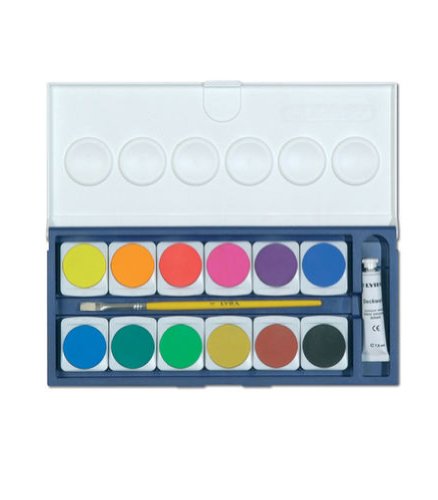 LYRA Watercolor Paint Set, 12 Opaque Colors with Brush Plus 1 Tube of White, Assorted Colors (8117121)