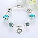 Presentski Love Heart Safe Chain Silver Plated Charm Bracelets with Sapphire Cubic Zirconia for Lover
