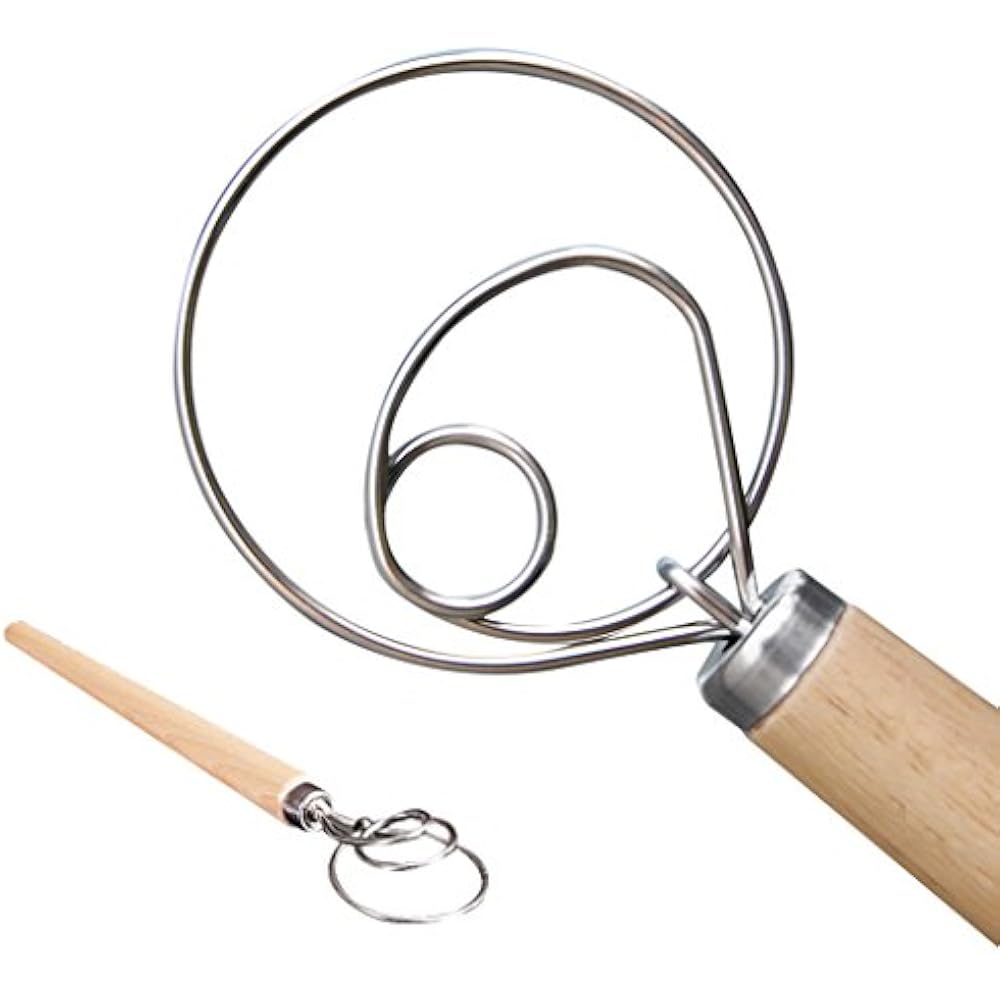 2 Pack 13.5 Inch Stainless Steel Danish Dough Whisk Dutch Whisks Bread