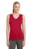Sport-Tek Women's Sleeveless PosiCharge Competitor V Neck Tee M True Red
