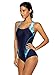 CharmLeaks Womens Bathing Suits Athletic Swimsuits Water Aerobic Swimwear Blue M