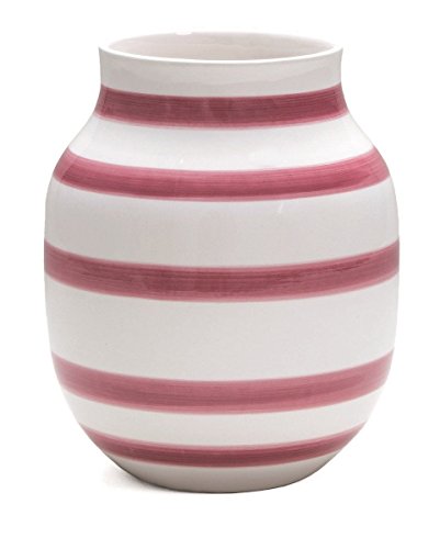 Kähler Vase H20 cm Omaggio Fayence Handbemalt für Blumen und Sträucher Rosa