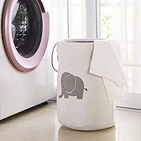 SHUIEDWSLD Storage Bucket Folding Laundry Basket Cotton Linen Anti-Blue Bottom Elephant Pattern Sheets Dirty Clothes Storage Box L0508