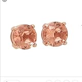 Kate Spade Earrings Light Pink Peach Rose Studs Pave Crystal