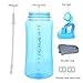 GTI 1.5L Large Capacity Sports Water Bottle, BPA Free 1.5 Liter 50 oz Wide Mouth Portable Big Plastic Bottle Leak Proof Space Cup Travel Mugs with Scale Straw Strap