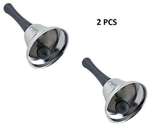 Ifavor123 Ringing Silver Steel Tea Dinner Hand Bell - 2 Bells
