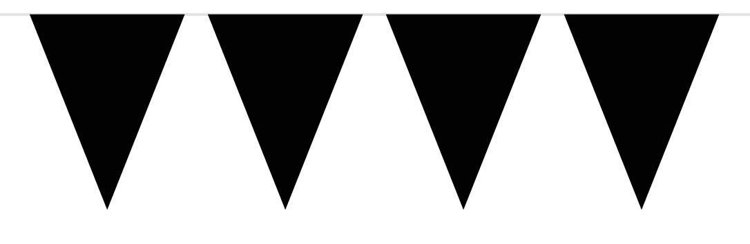 Folat - Black Color XL Garland For Party Decoration - 10 meters