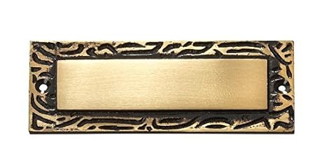 EDEL DESIGN ANTIK MASSIV MESSING TÜRSCHILD 11 x 0,5 x 4 cm inkl. wunsch Gravur