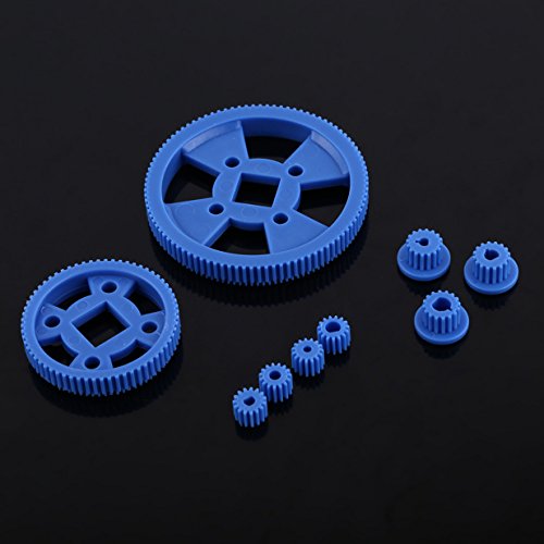 80Pcs Plastic Gears Pulley Belt Crown Gear Set Worm Kits Robot Car Motor Toy DIY Parts Assortment