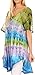 Sakkas 16786 - Monet Long Tall Tie Dye Ombre Embroidered Cap Sleeve Blouse Shirt Top,Green / Purple,One Size Regular