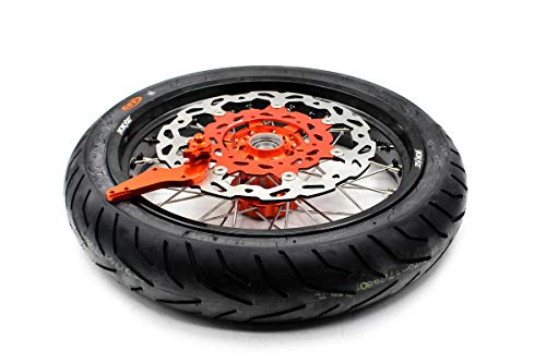 KKE KTM SIZE SX SX-F EXC EXC-W XC XC-F EXC-F 125CC 250CC 300CC 350CC 450CC 530CC WHEEL 3.517/4.2517 ORANGE HUB ALUMINUM BLACK RIM CST TIRE 110/150 FOR KTM ALL MODEL 125CC-530CC 2001-2019