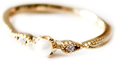Excelsia "Solitaire" 14K White Gold-Plated Ring with Simulated Pearl, Size 5