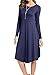 levaca Womens Fall Long Sleeve Draped Casual Swing Party Dress Deep Blue L