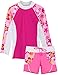 Tuga Girls Two-Piece Long Sleeve Swimsuit Set 2-14 Years, UPF 50+ Sun Protection