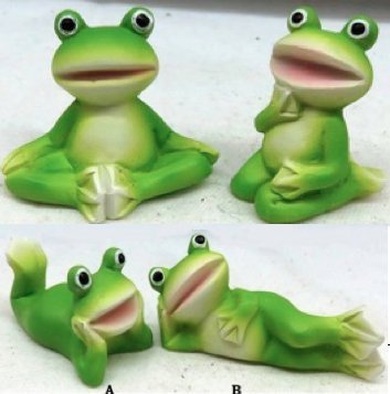 Wonderland Polyresin Sitting & Lying Frogs ( set of 4 , small ) 1 inch tall for Bonsai, Planter, garden decor, home decor, Terrarium Decoration, fairy garden, miniature garden