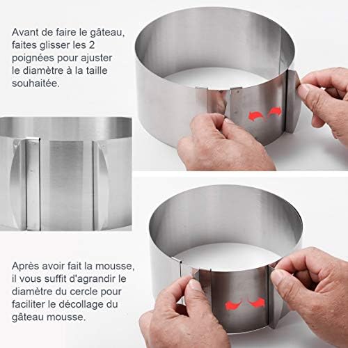 ZITFRI Cercle a Patisserie Reglable Cercle Gateau Extensible Ø 16-30cm Cercle Entremet Rond INOX Moule Fraisier Mousse Dessert avec Collier à Gâteau - Cuisine A Vivre ZITFRI Cercle a Patisserie Reglable Cercle Gateau Extensible Ø 16-30cm Cercle Entremet Rond INOX Moule Fraisier Mousse Dessert avec Collier à Gâteau