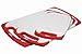 Dutis 3-Piece Dishwasher Safe Plastic Cutting Board Set with Non-Slip Feet and Drip Juice Groove, White with Red